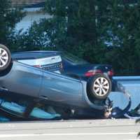 <p>Traffic was jammed on both sides of the highway.</p>