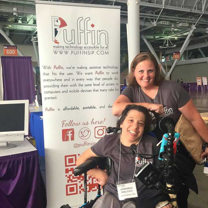 Adriana Mallozzi, left, with Shana Penna, right, of Boston-based Puffin.