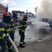 <p>The Suffern Fire Department had to use extreme caution extinguishing a pickup fire on Tuesday due to ammunition in the cab of the truck.</p>