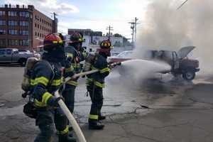 Suffern Pickup Truck Catches Fire With Ammunition Inside