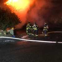 <p>A fast-moving fire destroyed a building in Chappaqua overnight.</p>