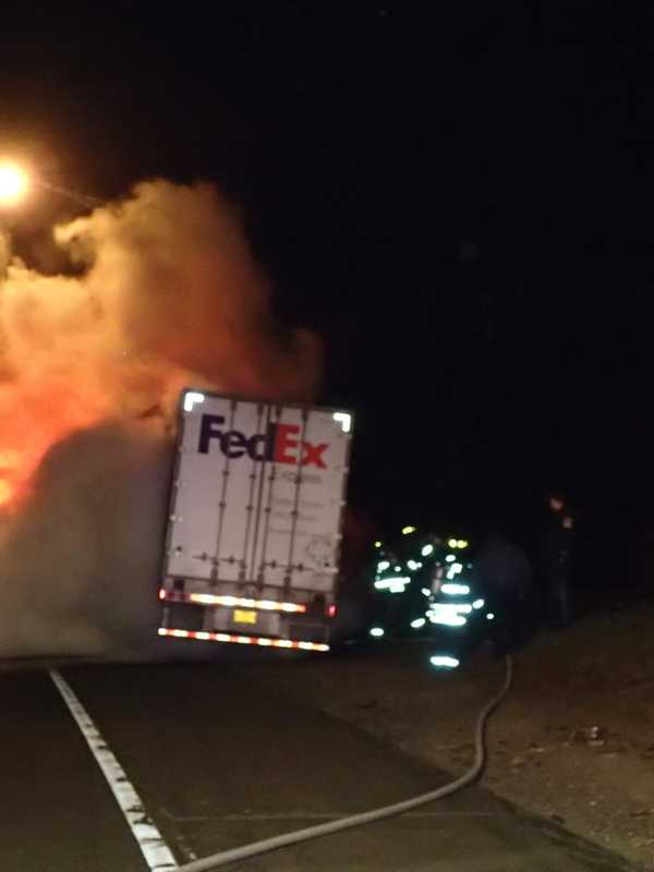 FedEx Truck Catches Fire On I-95 In Westport