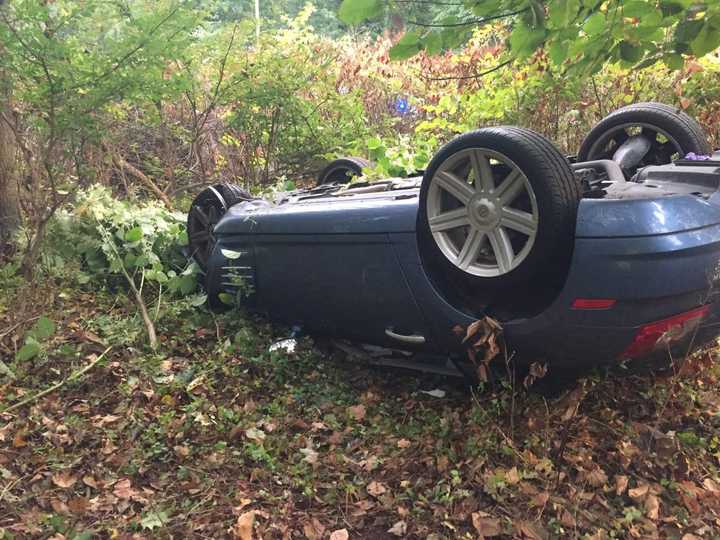 The Weston Volunteer Fire Department extricated the driver from this one-car rollover crash Saturday morning.