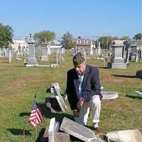 <p>Peter Cantilina, U.S. Army veteran of the Korean War, is hopeful the community will come together to identify those responsible as well as to assist with restoration of markers dating back to the Civil War, the church said.</p>