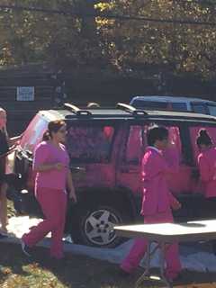 Ramapo High Key Club Members Smash Car To Benefit Breast Cancer Research
