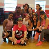 <p>John Branwell of Hawthorne and the Retro Fitness Hackenasck Zumba Instructors.</p>