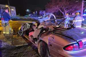 Trapped Driver Rescued After Crashing Into Office Complex In Delaware County