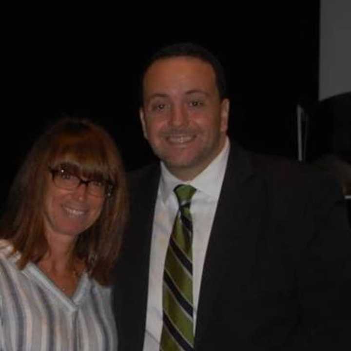 Debbie Troop with Superintendent Tony Sinanis.