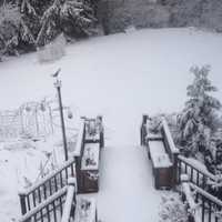 <p>The snow on Sunday morning covered the ground completely in parts of northern Fairfield County and in spots with higher elevation.</p>