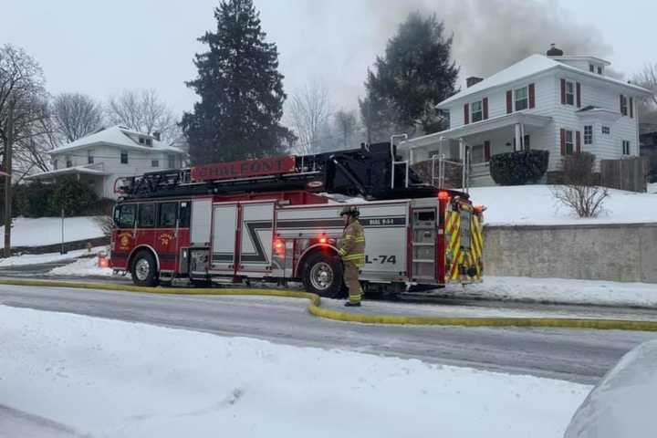 Fire Crews Tackle Chalfont Garage Blaze During Snowstorm