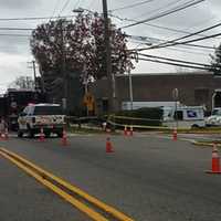 <p>Police cordoned off the area and lined cones to detour drivers around it.</p>