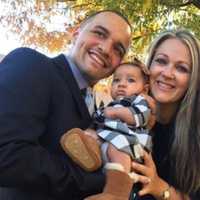 <p>Steph Arcell and Mike Miesch of East Rutherford with their baby girl.</p>