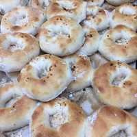 <p>Hot onion bialys at Bagel King of Fairfield.</p>