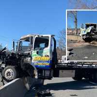 <p>Aftermath of the crash on Broadway in Fair Lawn.</p>