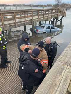 Ridley Driver Rescued From Car That Fell 15 Feet Into Darby Creek