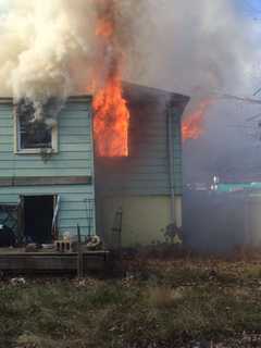 Firefighters Battle Blaze At Garbage Filled Home In Nyack