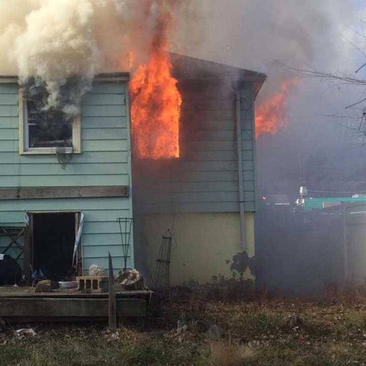 Central Nyack firefighters battled a blaze at 5 Waldron Ave. in West Nyack on Thursday.