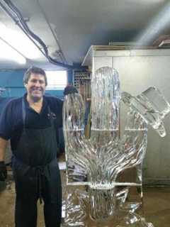 200 Pound Ice Sculptures: Just Another Day For East Rutherford Artist