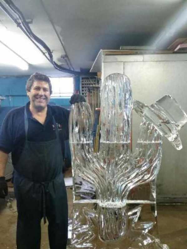 200 Pound Ice Sculptures: Just Another Day For East Rutherford Artist
