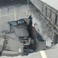 <p>Yonkers firefighters dealt with a roof collapse on Central Park Avenue on Wednesday.</p>