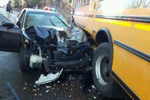 Crash Between Taxi, School Bus In Ramapo Sends Two To Hospital