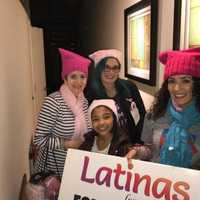 <p>Jahaira Ortiz of Teaneck, back right, and friends represent the Latina community at the Women&#x27;s March on Washington.</p>