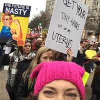 <p>Rutherford&#x27;s Rebecca Weiss with other protestors in Washington D.C.</p>