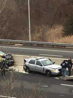 State Trooper Helping Motorist Rear-Ended On Route 7 In Brookfield
