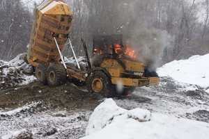 Dump Truck Rollover Ignites Fire In Rhinebeck