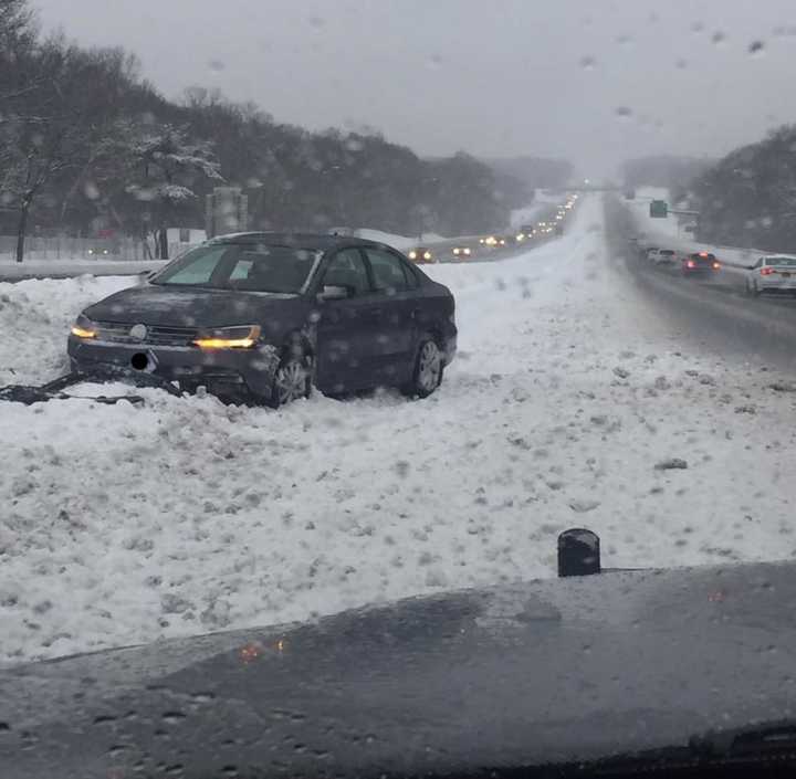 Sleet and snow on Sunday afternoon caused crashes on highways across the entire state.