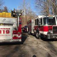 <p>Firefighters from Croton-on-Hudson and Montrose battled a small brush fire on the Oscawana Lake property.</p>