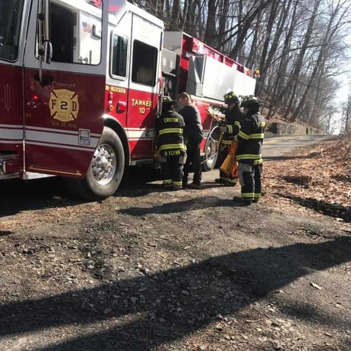 Firefighters from Croton-on-Hudson and Montrose battled a small brush fire on the Oscawana Lake property.