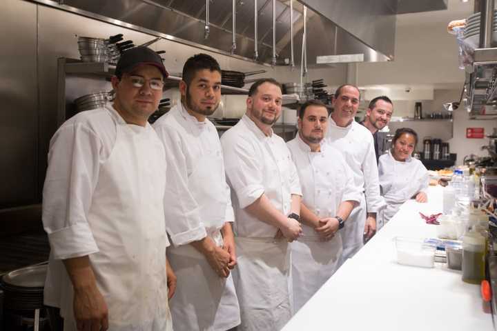 The kitchen staff at Mediterraneao in White Plains stands ready to serve you.