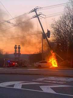 Fiery I-87 Crash Closes Roadway, Knocks Out Power For Some Area Residents