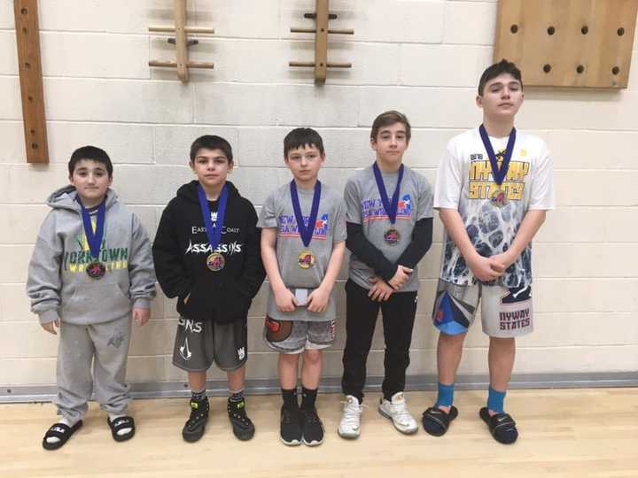 From left, Landon Miller, PJ Duke, Dillion Arrick, Timmy Nova and Aidan Miller at the NYWAY Hudson Regional Qualifier.