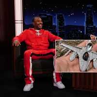 <p>Mecole Hardman rocks a 100-carat diamond necklace made by New Jersey jeweler Al Bekdas on "Jimmy Kimmel Live!"</p>