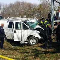 <p>Firefighters were dispatched to Route 9, where a man was entrapped after a car crash.</p>