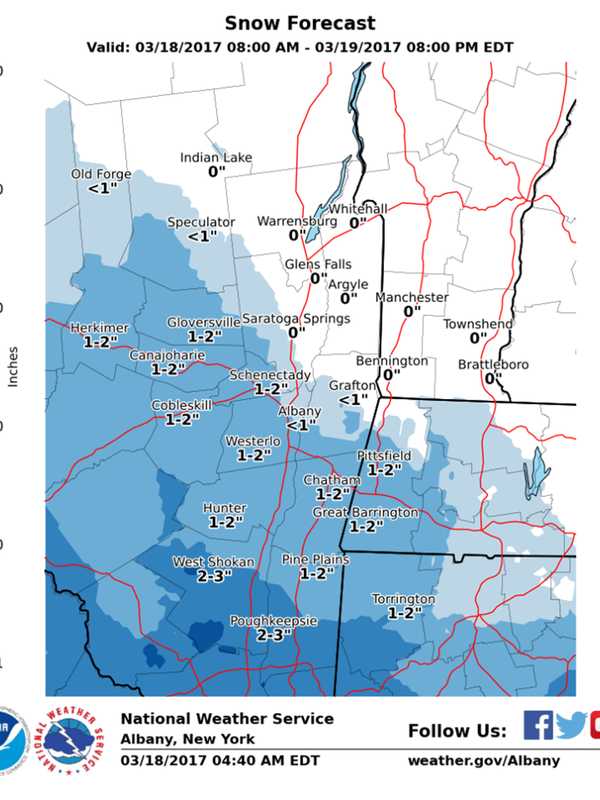 Snowfall Totals Uncertain For Storm Headed To Dutchess