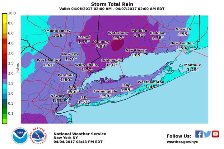 Flood Watch Issued With Heavy Rain Headed To Armonk