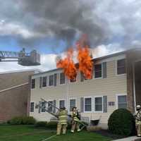 <p>Fire at the Beacon Gardens Apartments in Point Pleasant, April 18.</p>