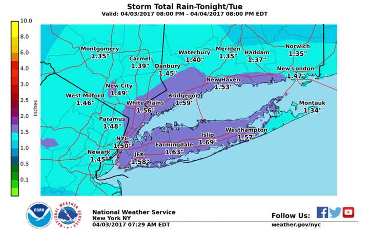 Heavy rain and fog could make the Tuesday morning commute a challenging one for area motorists.