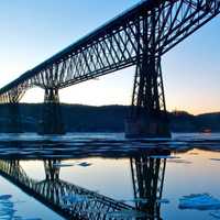 <p>Walkway Over the Hudson, during a winter evening.</p>