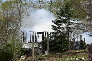 PHOTOS: Firefighter Hospitalized After Battling Hunterdon County High-Elevation Blaze