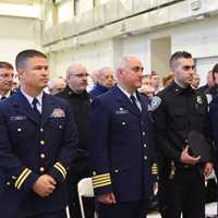 <p>Coast Guard officials and others gather for a service to celebrate the life of Nathan B. &quot;Nate&quot; Bruckenthal, a former Ridgefield resident who died in Iraq in 2004.</p>