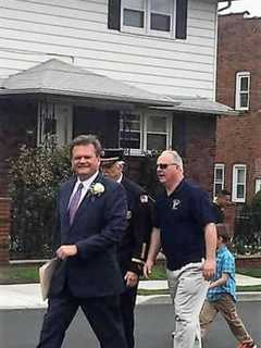 Saddle Brook Mayor Marches In Garfield Parade
