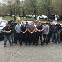 <p>Sgt DiStasio with members of the police department, both active and retired, as well as receiving a commemorative plaque and kind words from Sheriff Gannon,  County Commissioner Douglas Cabana and Mt Arlington Borough Council President Jack Delaney</p>