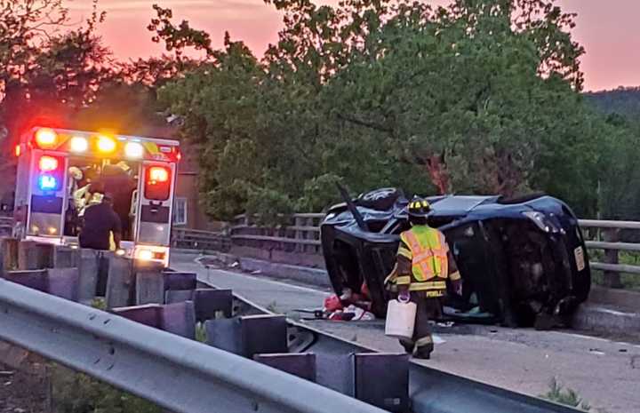 Rollover off Route 80 in Paterson.