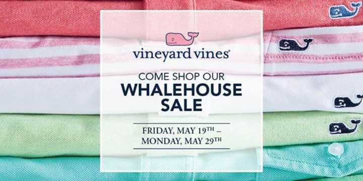 The Vineyard Vines Whalehouse Sale opens Friday in Danbury and runs through Memorial Day.