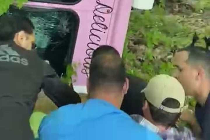 Ice Cream Truck Tumbles Down Palisades, Good Samaritans Help Rescue Driver