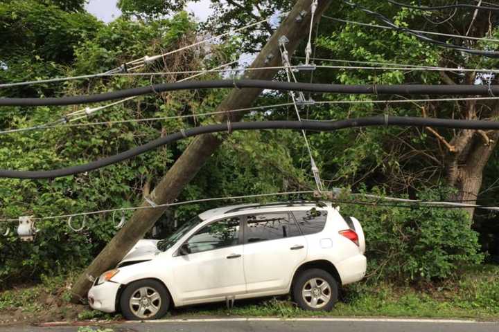 Crash Bringing Down Pole, Wires Leads To Day-Long Route 9A Closure